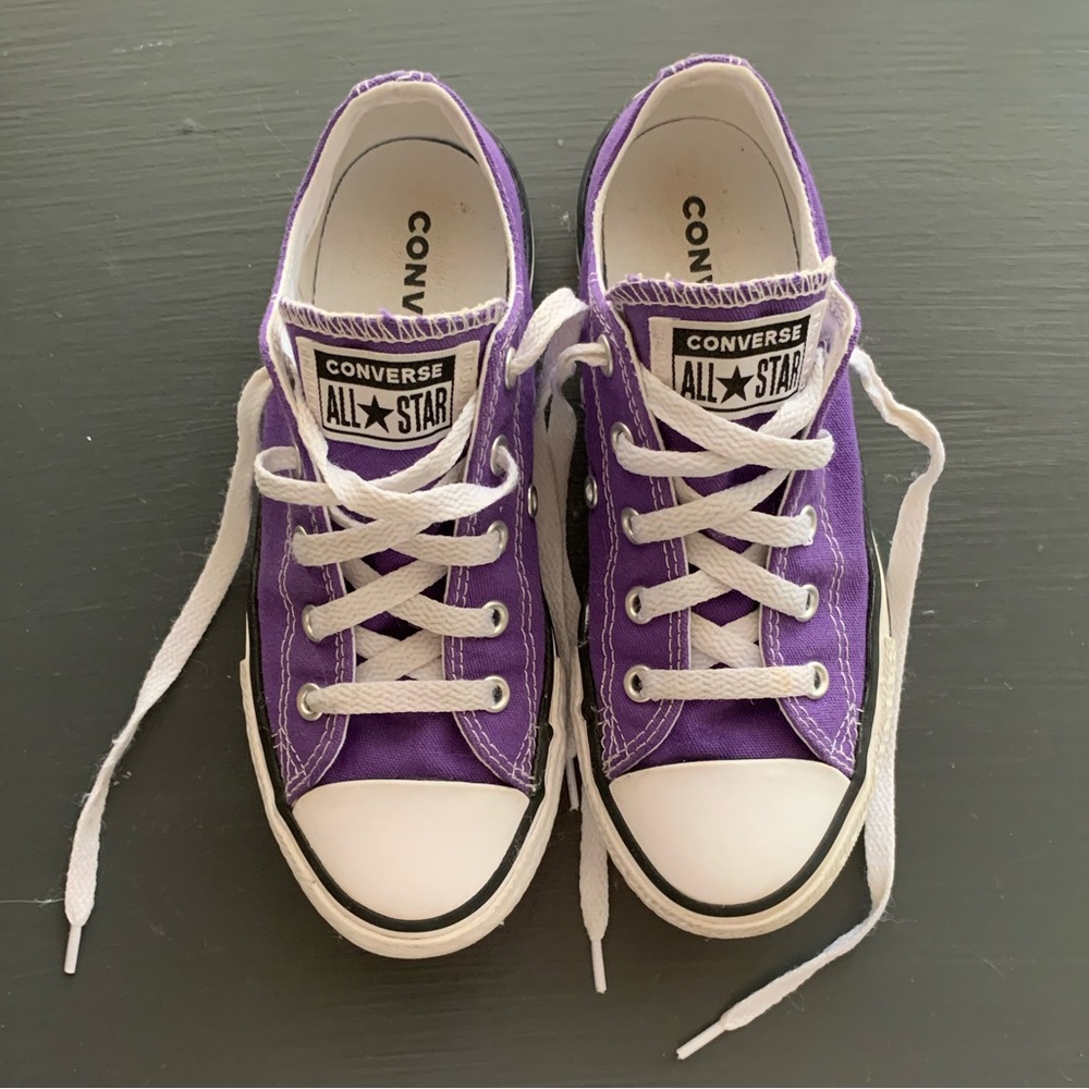 Purple Converse All Star Low Top Sneakers Youth Size 1